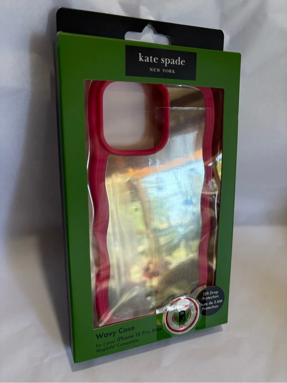 kate spade Pink Wavy iPhone Case with Clear Back